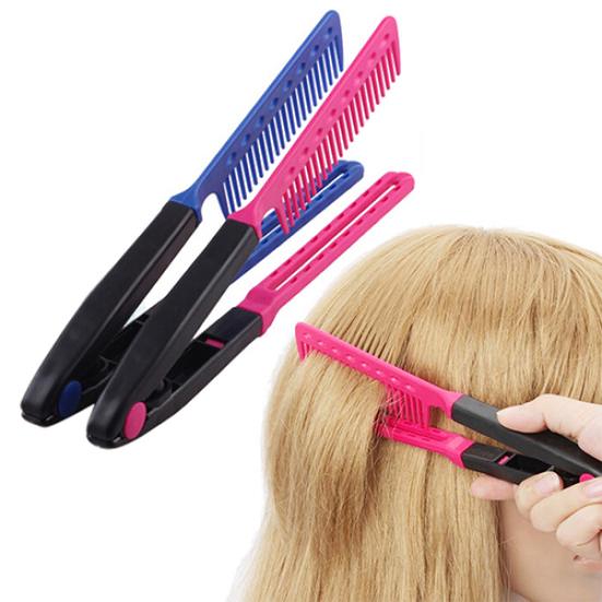 Fashion Beauty V Type Hair Straightener Comb DIY Salon Hairdressing Styling Tool