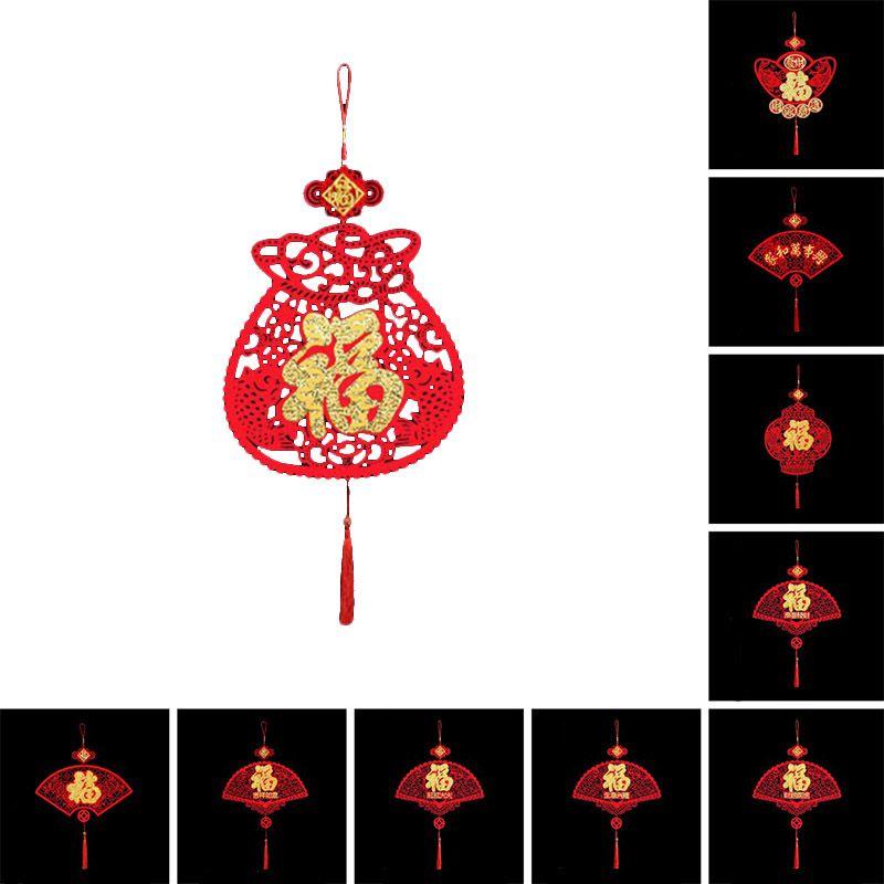 Lebhaft Rot Frohes Neues Jahr Chinesisches Cny Segenshängeanhängsel Für Festliche Heimdekoration