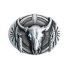 Oval Tribal Bull Skull Belt Buckle - Warrior Design, 3.8cm Personalized Smooth Buckle