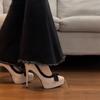 Waterproof table high heels stiletto 2025 new French bow fairy catwalk nightclub sexy single shoes