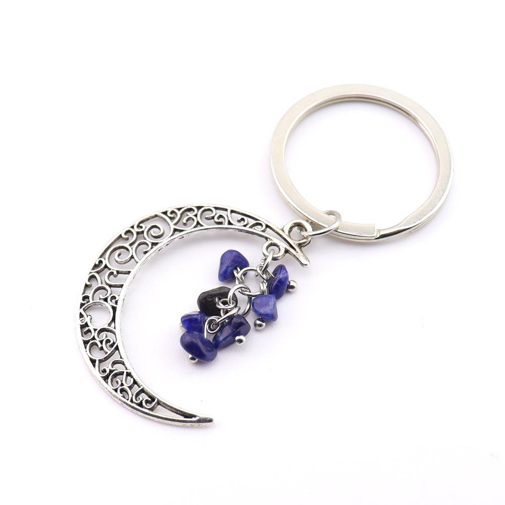 Moon Gravel Grape Crystal Keychain Keyring K54