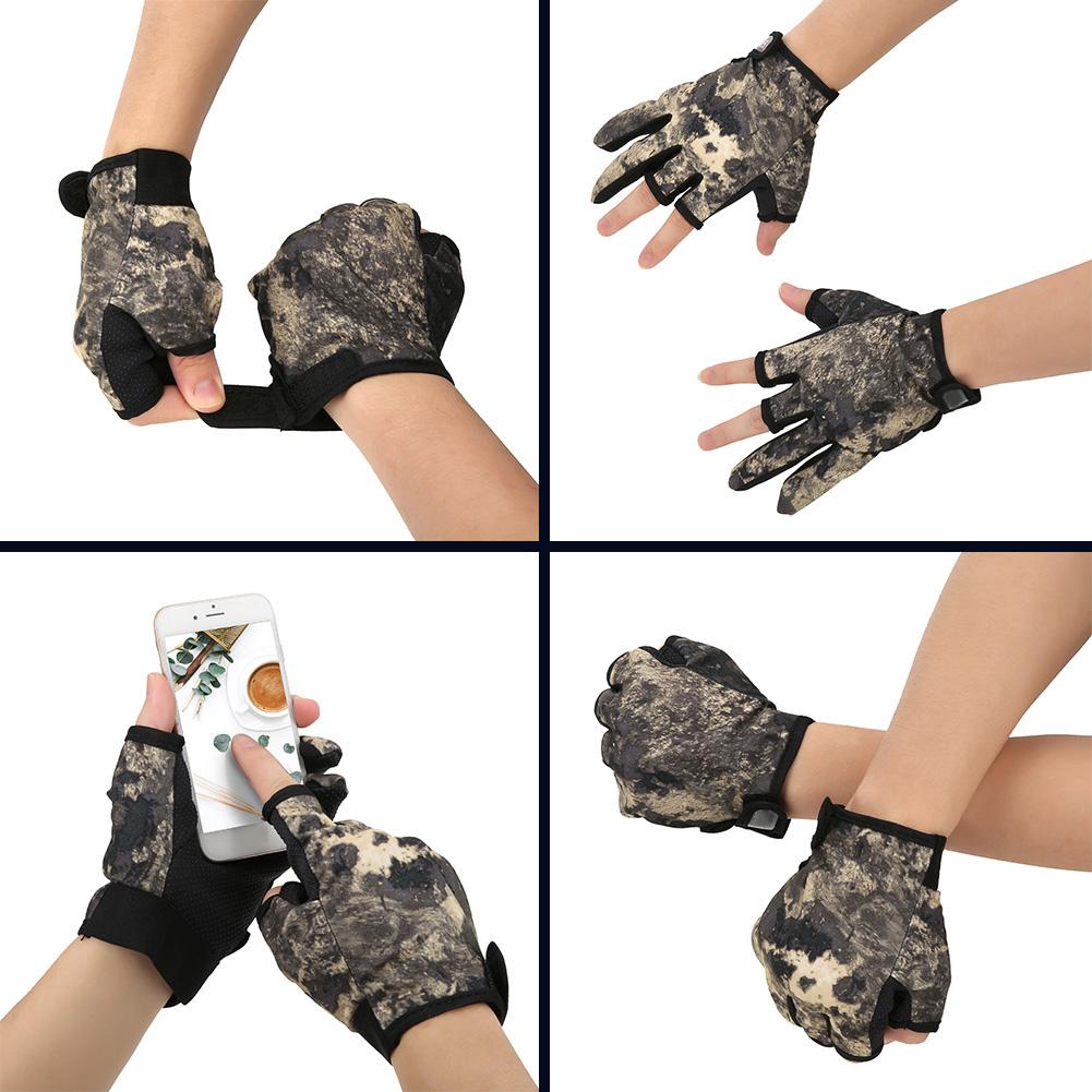 1 Paar Angelhandschuhe Rutschfest 3 Finger freiliegend Sport Handschuhe Outdoor Angelzubehör(Handschuhe )