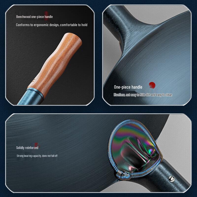 

Rongshida Zhangqiu Handmade Forged Iron Wok, 32cm