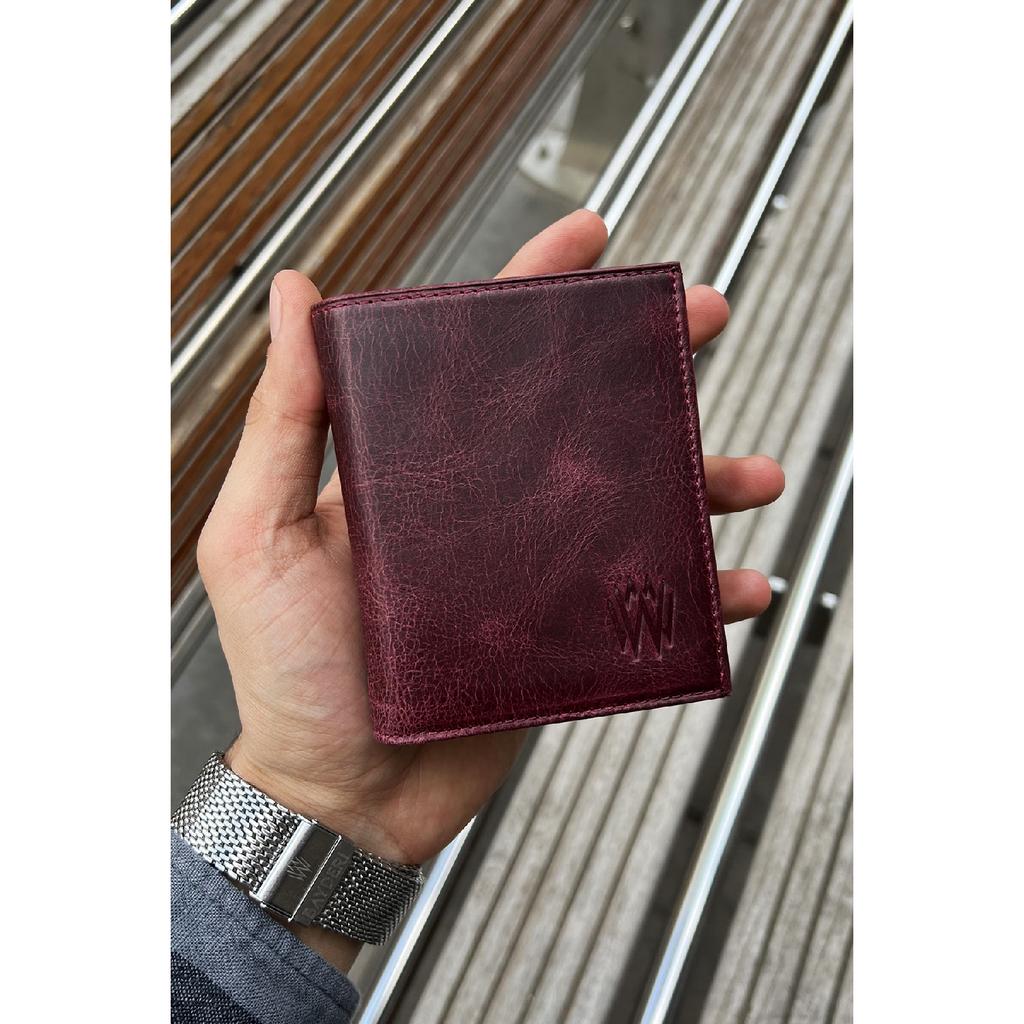 Luna Echtleder praktischer Münzhalter Kibar Herrenbrieftasche Schwarz