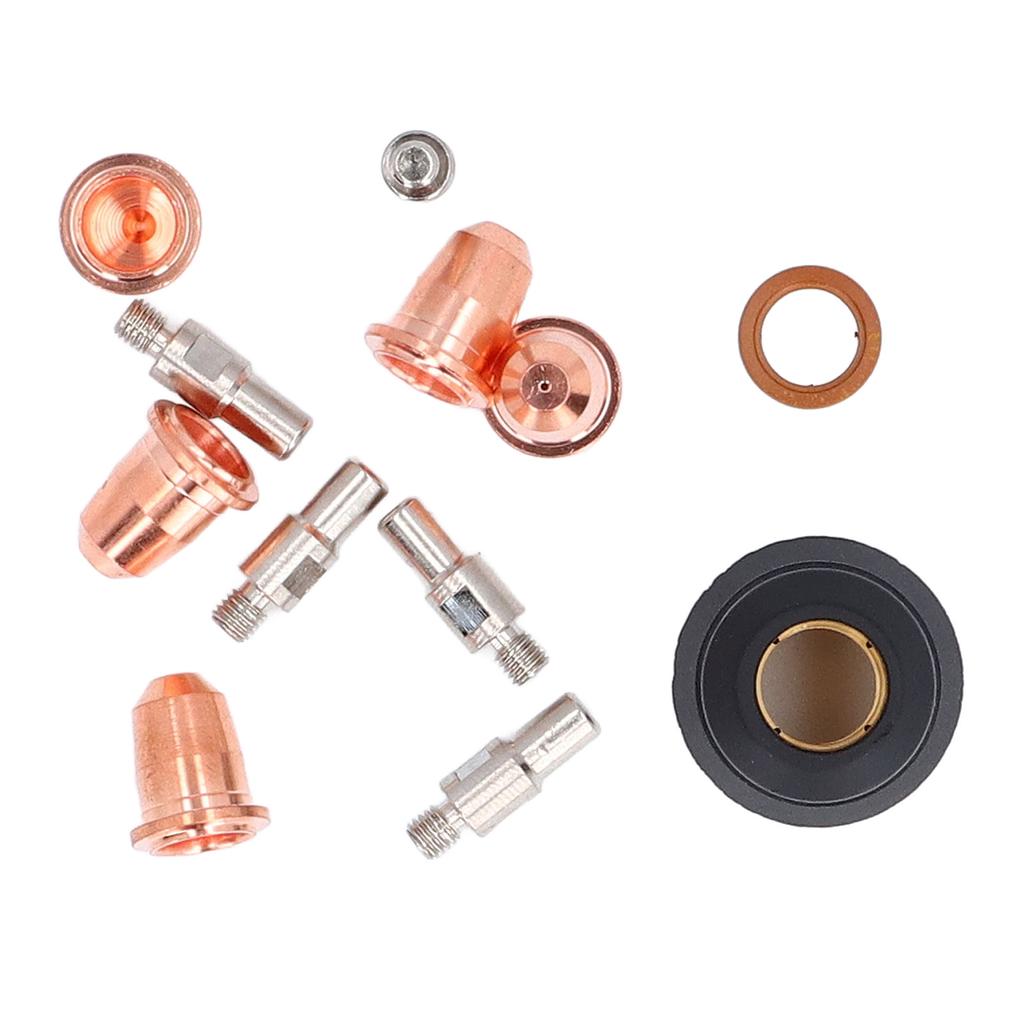 12Pcs Nozzle Electrode Kit Brass Plasma Torch Electrode Nozzle Tip Consumables for S45