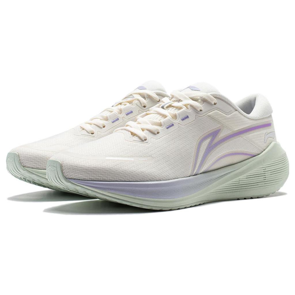 Li Ning MINE V2 Cushioning Slip Resistant Abrasion Resistant Low Top Casual Running Shoes Women's Ivory ARST054-3