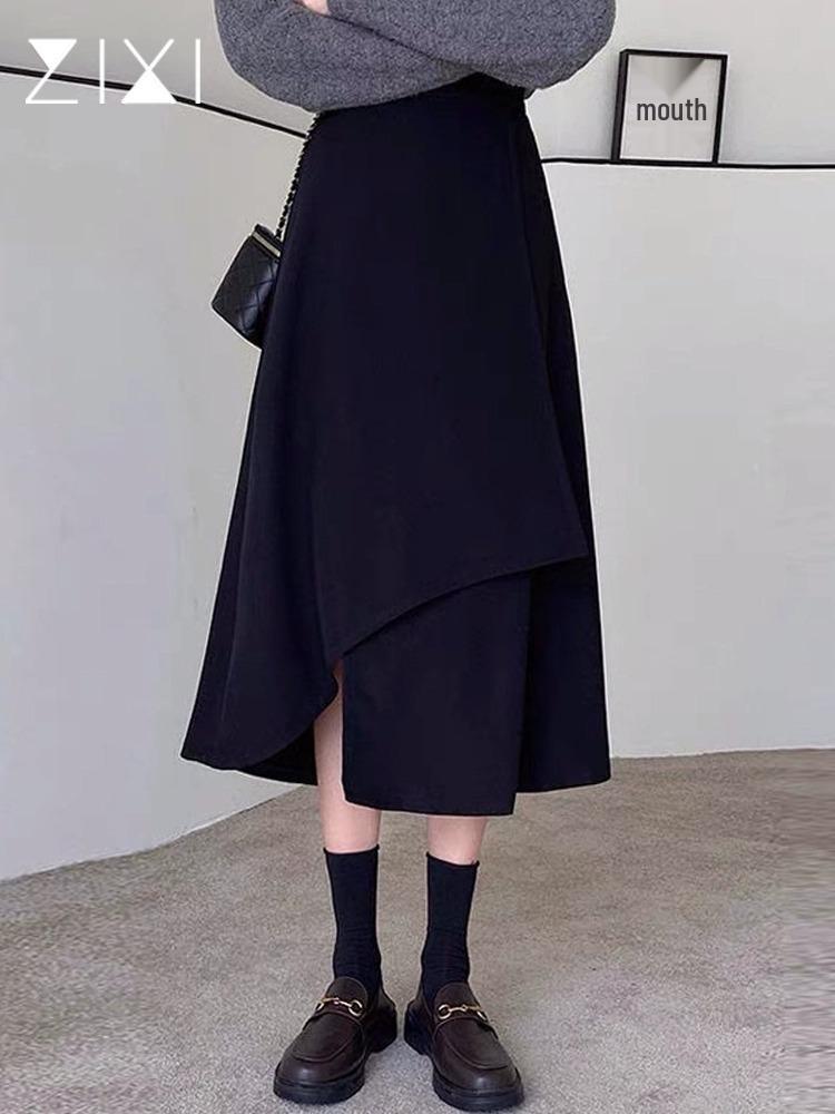 Autumn High-End Maternity Mid-Length Loose Casual Skirt with Belly Support