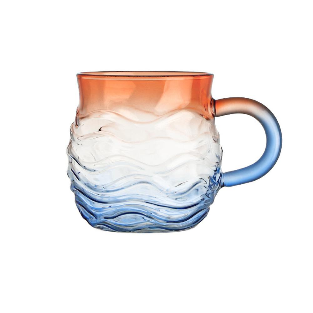 Gradient Color Ocean Theme Mug Hand-blown Sunset Mug Tea Cup Sea Glass Mug  Home