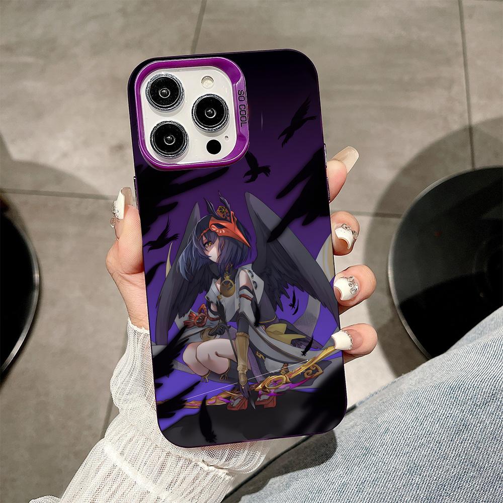 Spiel GI Kujou Sara Handyhülle für iPhone 17 16 15 14 13 12 11 X XR XS 8 7 Air Pro Max Plus Lila Transluzente Hülle