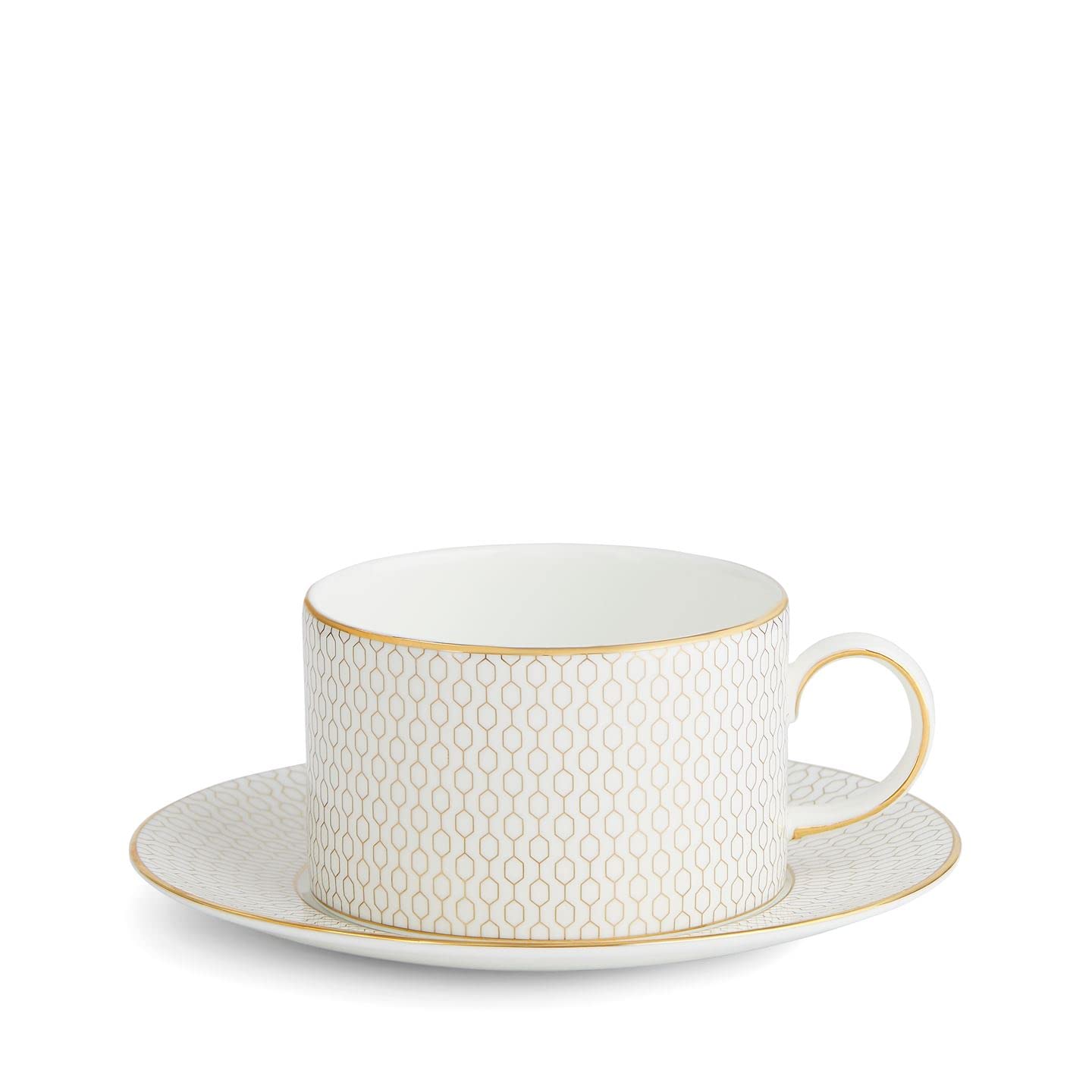 

[Officially Imported] Wedgwood Geo Gold Teacup & Saucer, Approx. 200ml, Wedding Gift, Product Number: 40007548