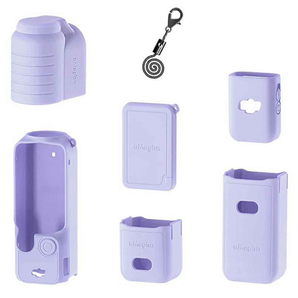 AMAGISN For DJI Osmo Pocket 3 Silicone Protective Case Lens Cap Gimbal Guard Accessory