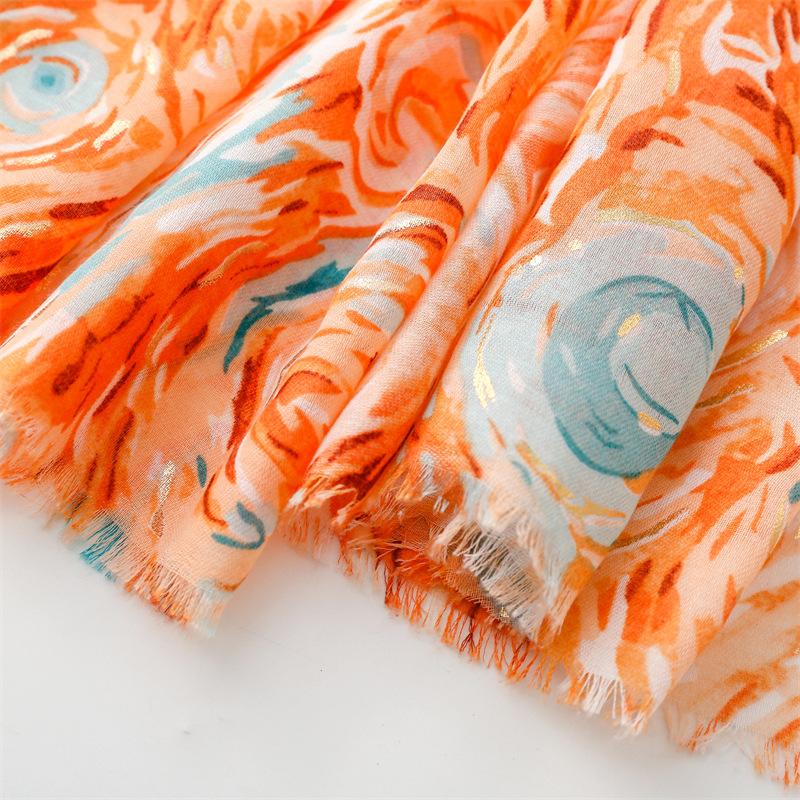 180*88cm Lightweight Scarves for Women Starry Sky Pattern Scarf Shawls Sunscreen Head Shawls Cotton Feeling  Scarves and Wraps for Summer Shawl