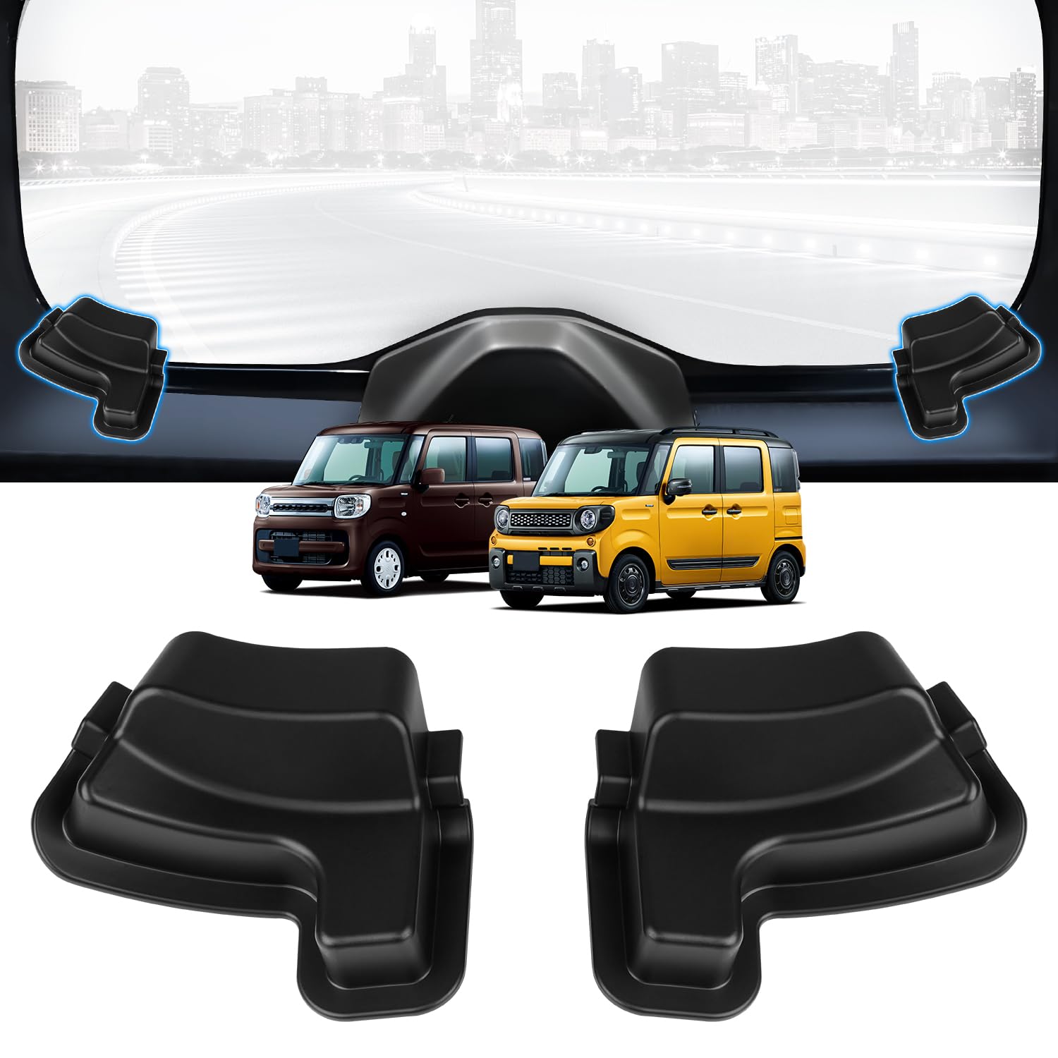 

AUTO SPEC Накладка на обогреватель заднего стекла для Suzuki Spacia Декабрь Кабельный нагрев Кастомный автомобиль Набор лент из 2 штук Spacia MK33V/MK53S (Spacia Custom/Spacia Gear, чёрный