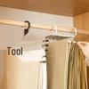 Five-in-One Multifunctional Stainless Steel Pants Hanger: Space-Saving, Foldable, Multi-Layer Rack for Drying and Storing Pants