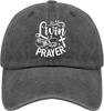 Livin On A Prayer Baseball Cap Christian Quote Distressed Dad Hat Casual Unisex Adjustable Headwear