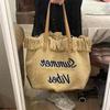 Yogodlns Canvas Women Handbags Large Tote Beach Shopping Bags Underarm Shoulder Bag For Female Casual Top-Handle Bags
