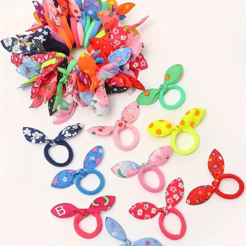 Rabbit Ears Bow Hair Tie: Cute and Durable Elastic Hair Accessory for Girls