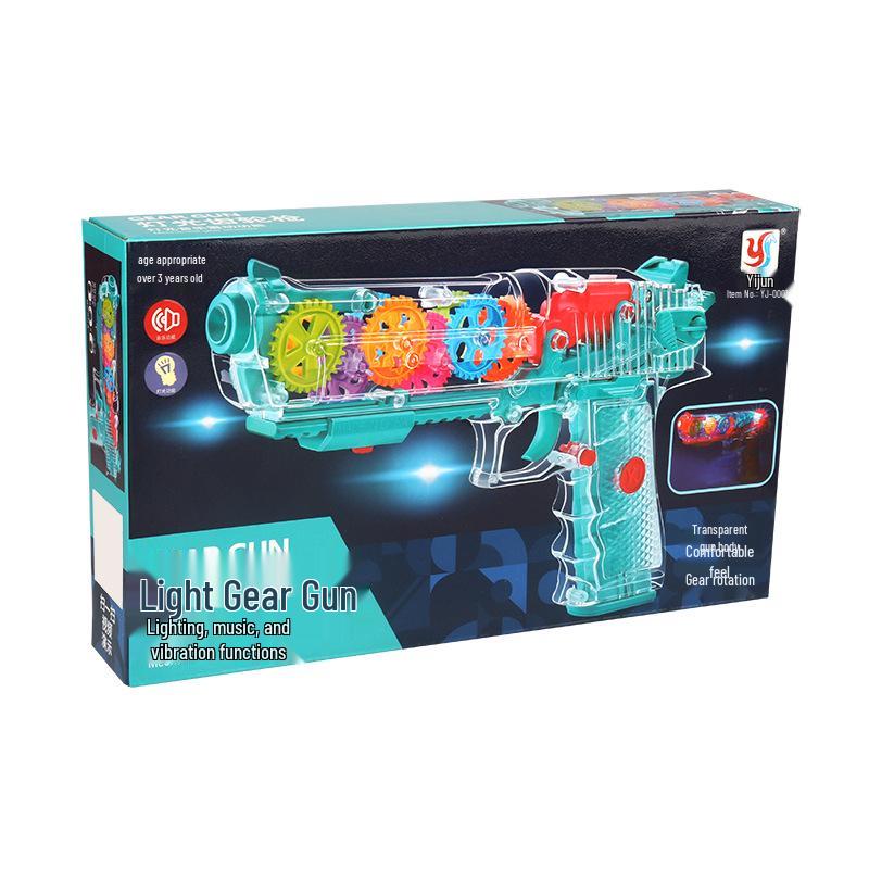 Douyin Style Electric Vibrating Light-Up Music Toy Gun for Kids