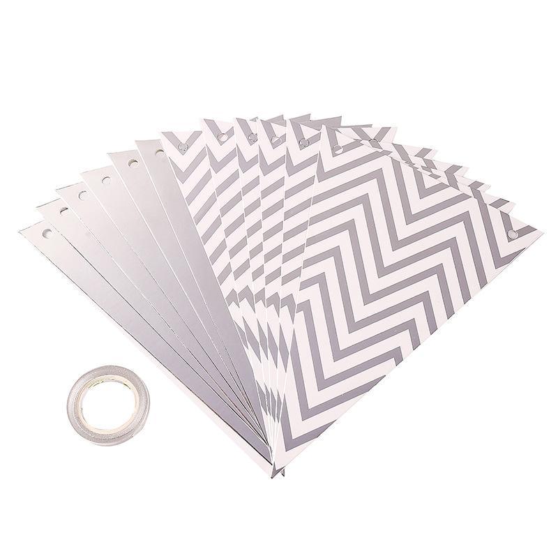 Colorful Triangle Bunting Flags With Metallic Accents Chevron Patterns For Birthday Wedding Baby Shower Decor