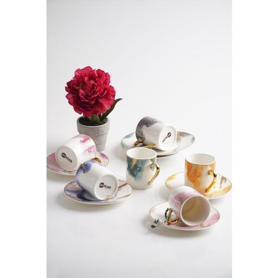 

Набор кистей Acar из 6 фарфоровых кофейных чашек