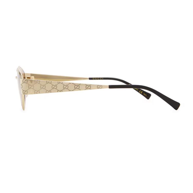 GUCCI Temple Print Acetate Irregular Sunglasses Men's Gold