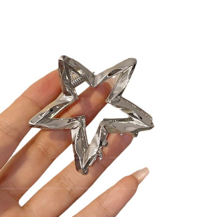 Clips de păr metalic elegant cu formă de rechin: Accesoriu de păr elegant, de înaltă calitate, pentru femei