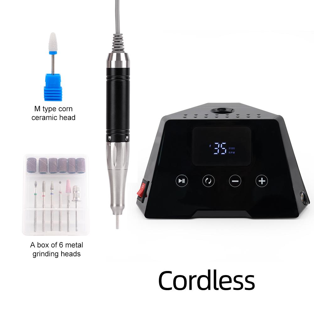

BEPAN Rechargeable Coreless 35000RPM Desktop Nail Drill 65w Machine Drilling Manicure Pedicure Nail Polisher UK чёрный
