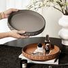 Luxury Round Leather Tray, Elegant Vanity Organizer for Cosmetics, Minimalist Luxury Home Decoration Accent