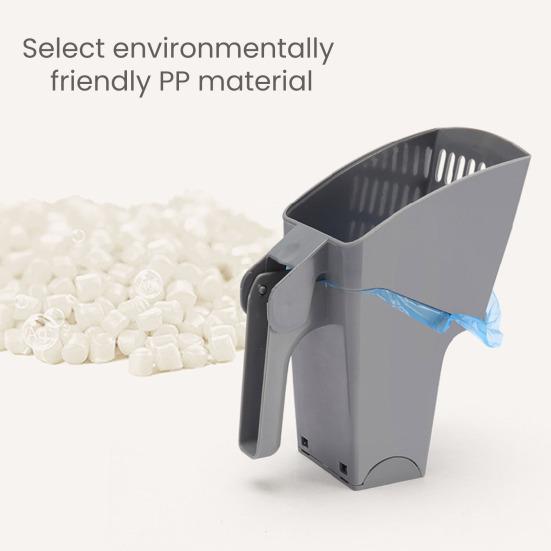 Cat Litter Scooper with Waste Can Pet Waste Scoop Cat Litter Shovel Hand Sifting Shovel with Trash Bag Holder for Indoor Cats Dogs