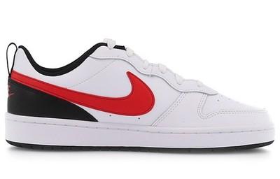 Nike Court Borough 2 Low White University Red GS BQ5448-110