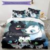 3pcs Toothless Cover Set - Personalized Name, HD Printed Bedding with 1 Cover and 2 Pillowcases - Perfect for Home Decor, Easy Care