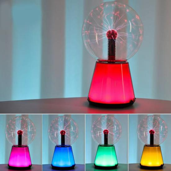 Ball Lightning Lamp with Touch Sensor Magic Ion Sphere Mood Light with Color-Changing Base Interactive Science Decor And Novelty Gift