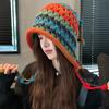 Fashion designer handmade crochet colored ball wool hat women's autumn and winter ear protection pullover knitted hat