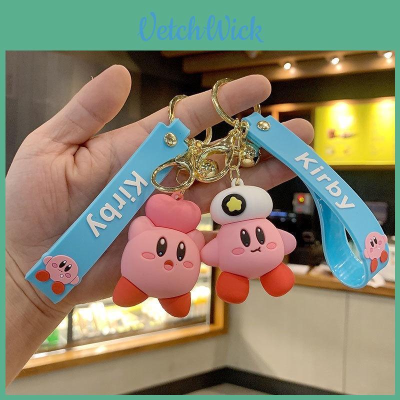 Cute Star Kirby Dripping Glue Keychain Car Backpack Cartoon Figure Bag Pendant Key Ring Lovely Pvc Material