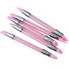 5-Piece Double-Ended Nail Art Silicone Pen Set: Embossing, Powder Dipping, Pressing, Clay Smearing, Mirror Powder Tool.