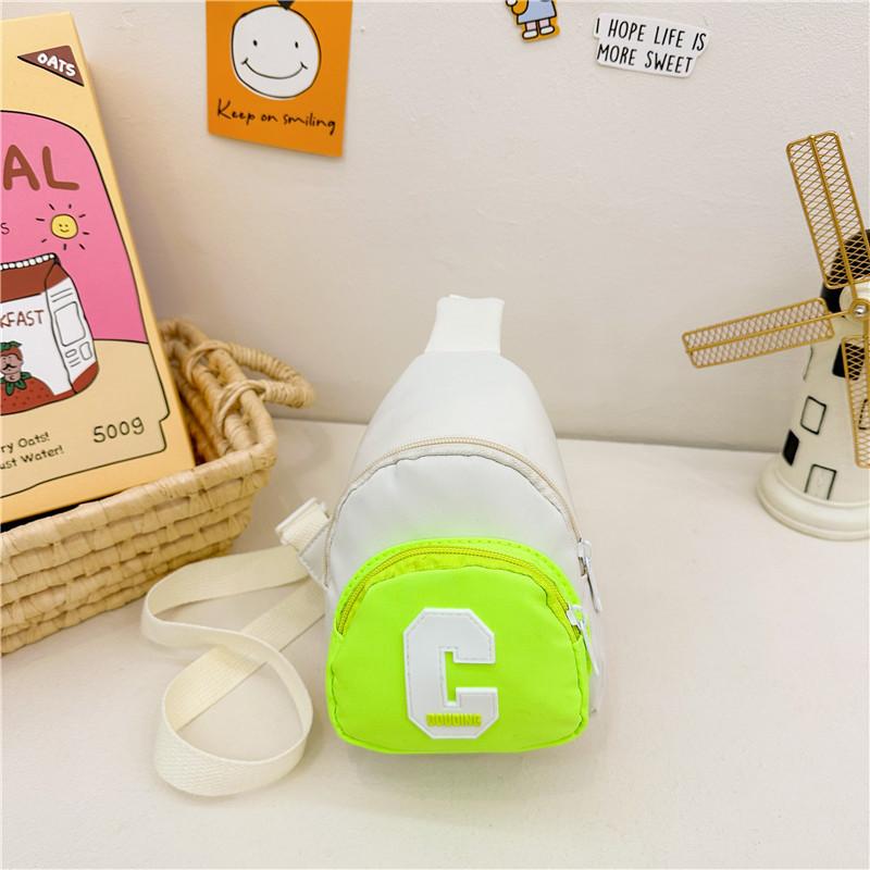 Trendy Children's Nylon Crossbody Bag For Boys With Colorful Letter Design And Breathable Material