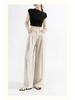Women's High-Waisted Wide-Leg Linen Pants - Summer 2026 Collection, Loose Fit, Tencel Cotton Blend, Floor-Length