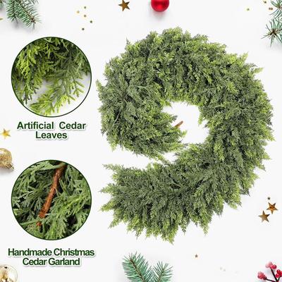 Weihnachts-Zypressengirlande Realistische Weihnachtsgrün-Girlande Realistische 1,8 Meter Grünzeug Feiertagsdekoration Für Tür Fenster