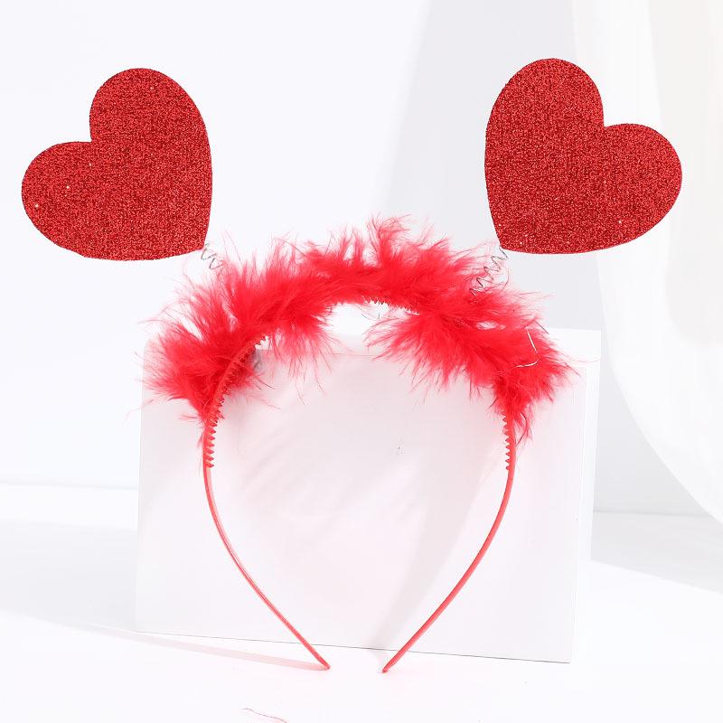 Valentine's Day Red Heart Headband Hair Clip - Wedding & Party Photo Prop