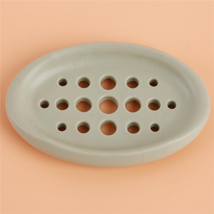 Silicone Soap Dish Storage Holder Tray Drain Soap Box Bathroom Accessories