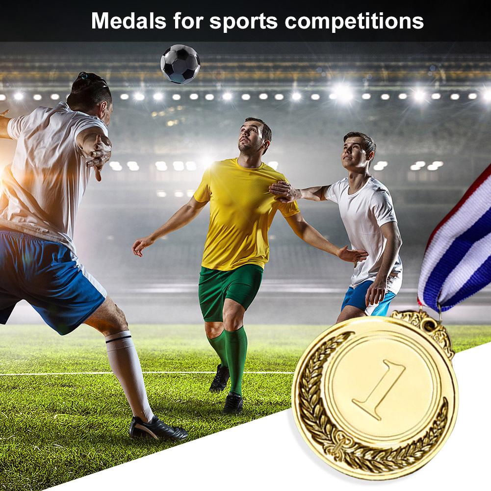 30/10pcs 2inch Gold Silver Bronze Award Medal with Neck Ribbon 1st 2nd 3rd Prize Medal Winner Medal Adults Kids Outdoor Souvenir