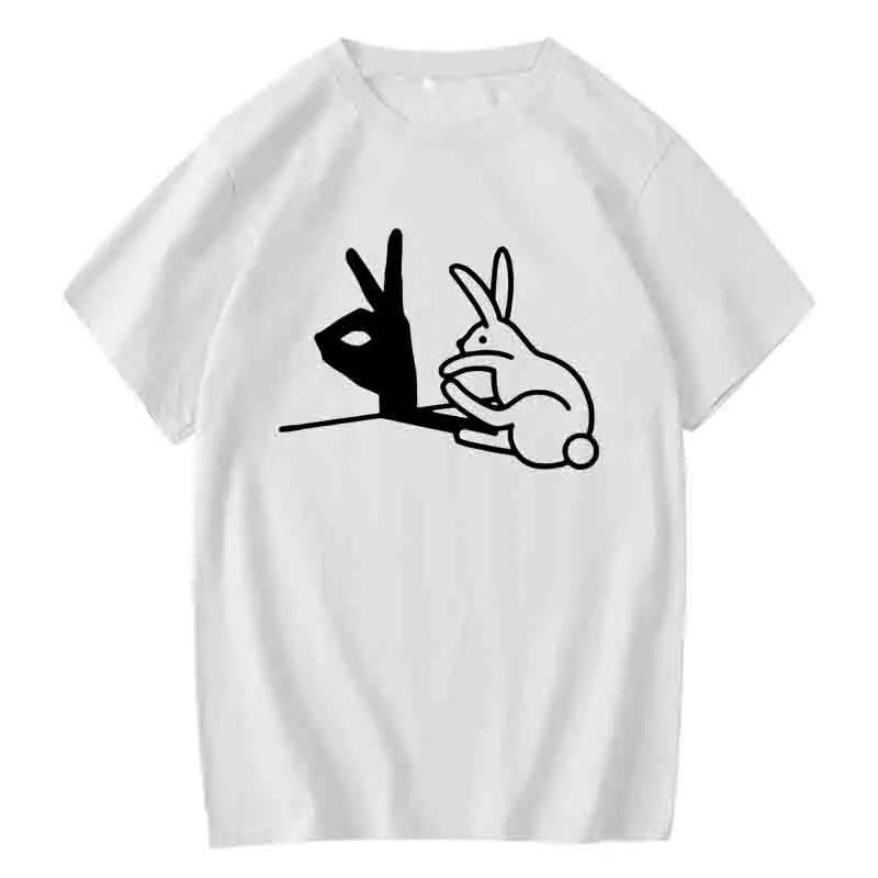 Shadow Puppet Bunny and Hand Gesture T-shirt L