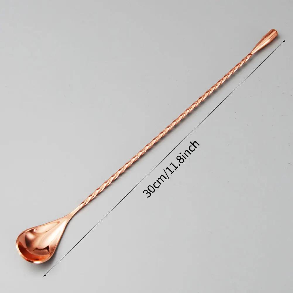 

30cm Long Handle Cocktail Stirrers Bartender Mixing Stick Bar Spoon Stainless Steel Barman Kit Accessories Whisky Shaker Kitchen
