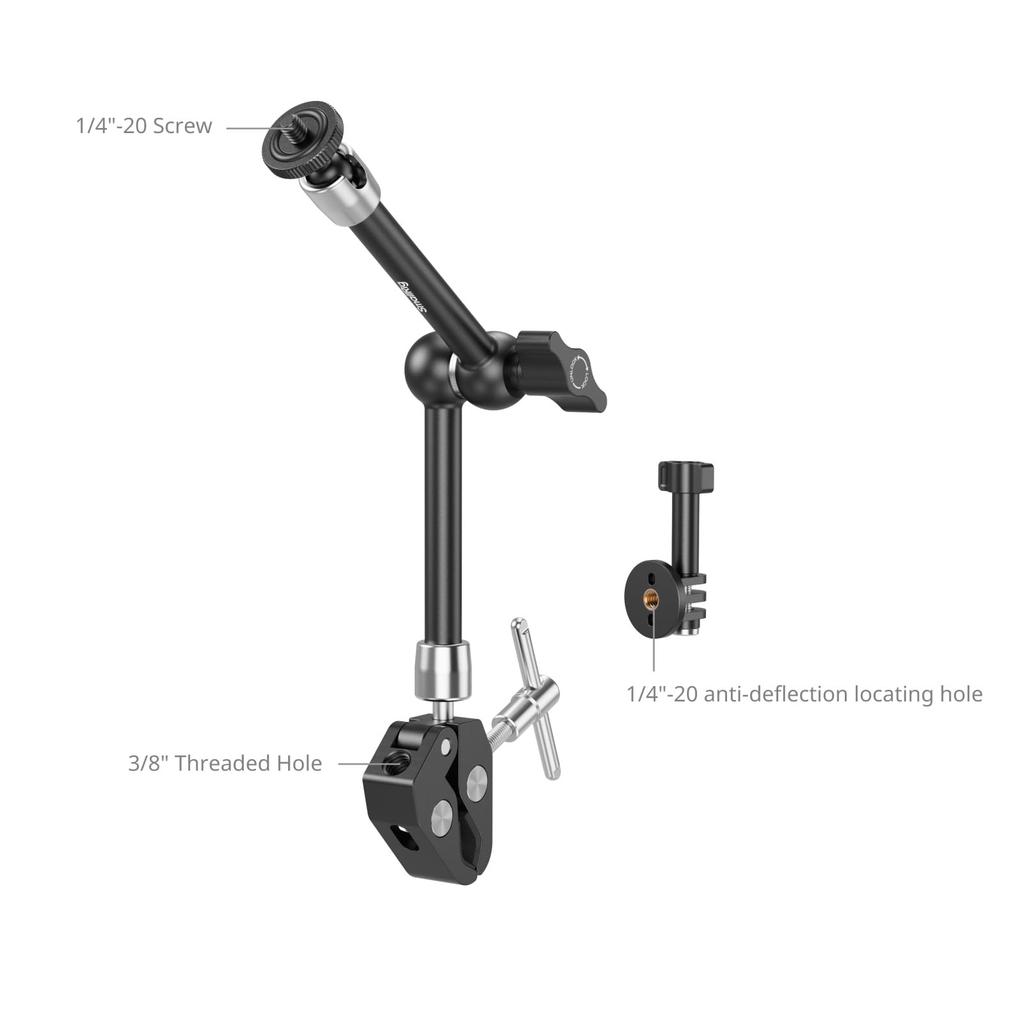 Braț Magic SmallRig pentru Cameră de Acțiune cu Suport Clește Super pentru GoPro Hero DJI Osmo Action 5 și Insta360 Ace Pro 2 cu Șurub pentru Lumină 5605