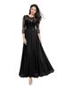 Elegante Abito Lungo in Pizzo da Donna con Tessuto in Chiffon Giuntato per Eventi Formali