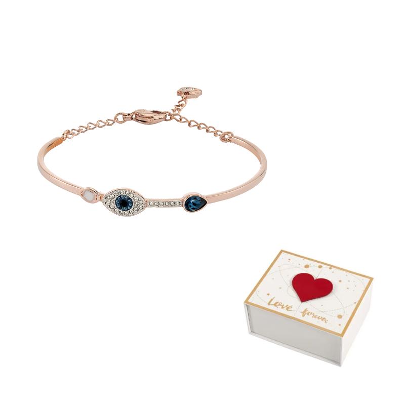Swarovski Crystal Embellished Bracelet F ( Fits All)-white gift box синий