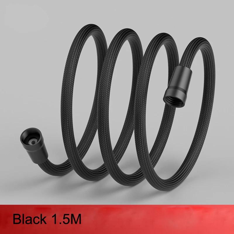

1.5/2M Nylon Rope Shower Hose Black/Grey Bathroom Shower Water Hose Extension Plumbing Pipe Showerhead Tube Shower Accessories