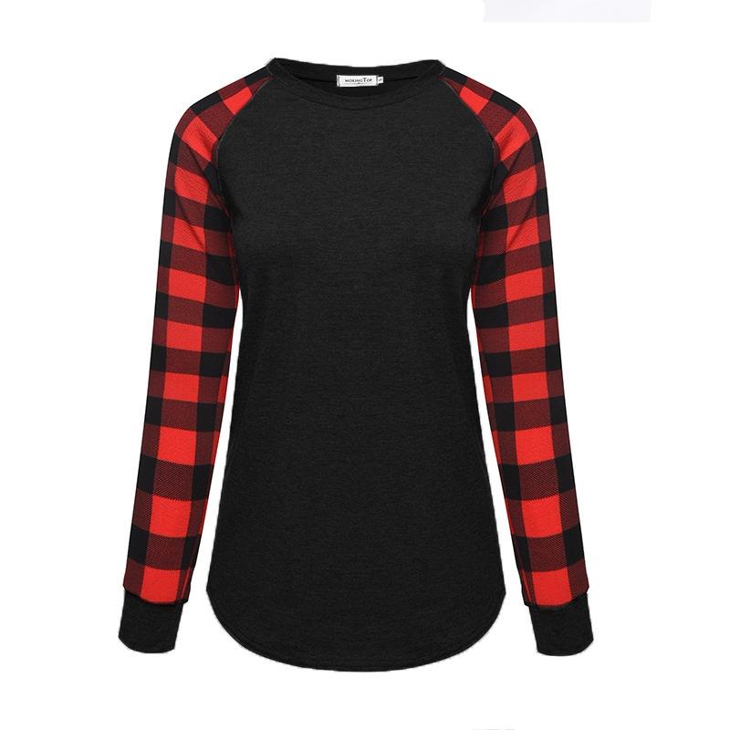 Striped Blouse Womens Plaid Long Sleeve Ladies Top T Shirt Loose Tops Casual
