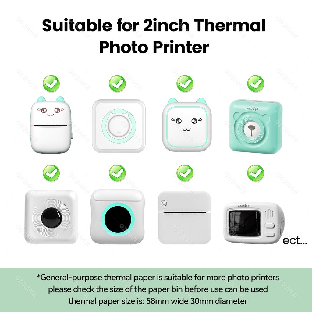 Printable Adhesive Paper 3~15 Pcs Mini Printer Sticker Paper Rolls, Thermal Photo Paper Rolls, for Mini Pocket Thermal Printer
