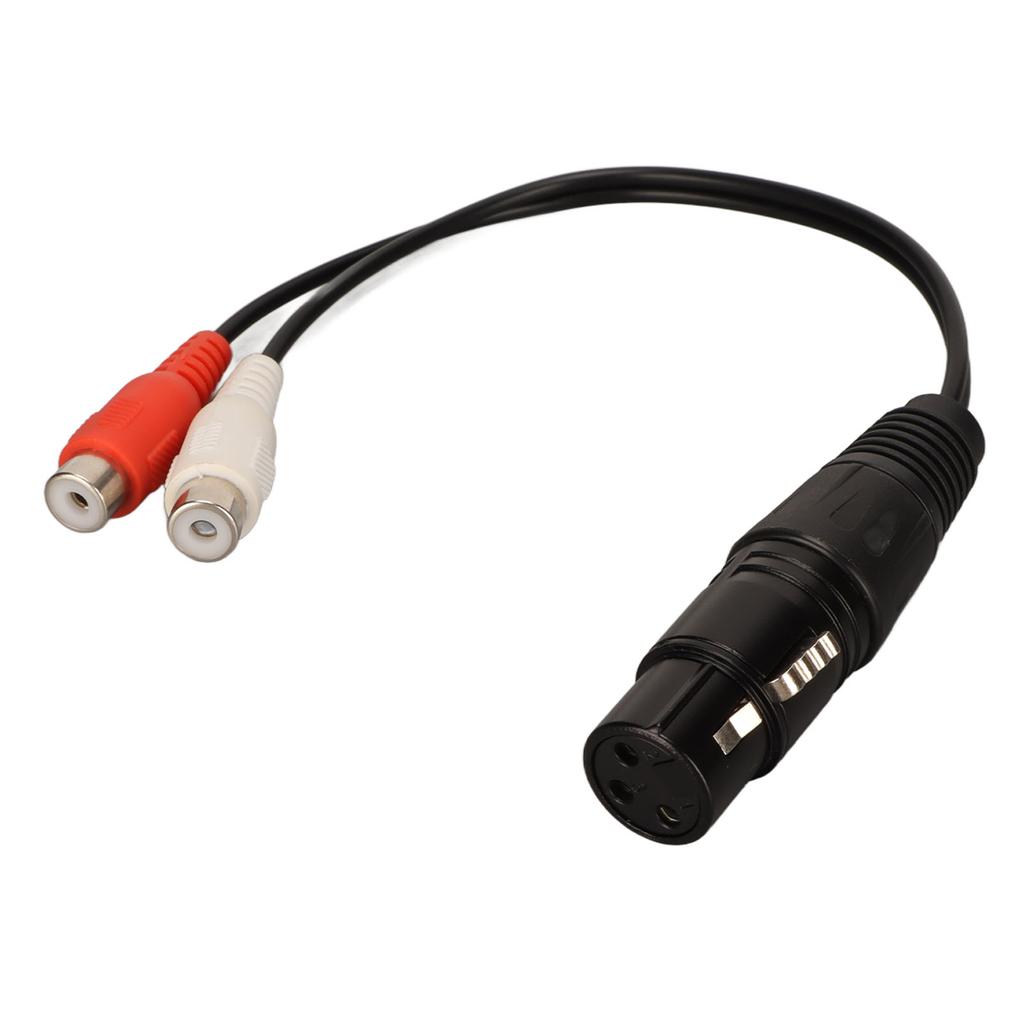 XLR Female to 2 RCA Female Y Splitter Cable 3pin Dual RCA to 1 XLR Female to Female Cable for Microphone Mixer Amplifier
